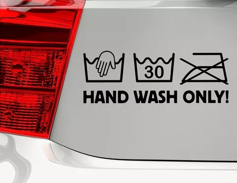 Autoaufkleber "Hand wash only" für Handwäsche-Fans Autoaufkleber "Hand wash only" für Handwäsche-Fans
