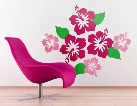 Wandtattoo Hibiskusblüten