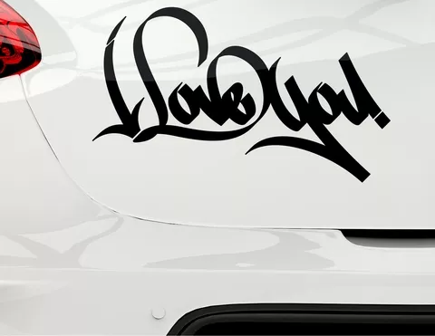 Autoaufkleber "Lovely Graffiti": I love you - ich liebe dich Autoaufkleber "Lovely Graffiti": I love you - ich liebe dich