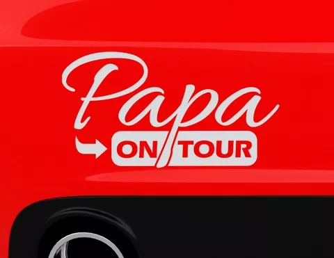 Autoaufkleber "Papa on Tour" für die volle Dad-Power Autoaufkleber "Papa on Tour" für die volle Dad-Power