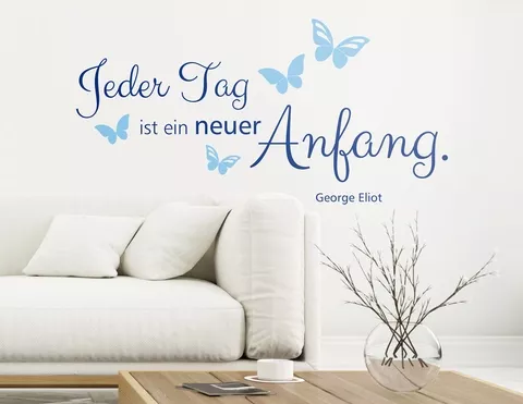 Süßes Wandtattoo "Jeder Tag" mit Schmetterlingen