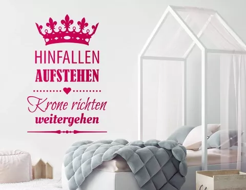 Wandtattoo „Krone richten“ für Prinzessinnen