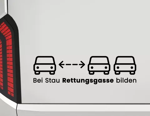 Autoaufkleber Rettungsgasse bilden Icon