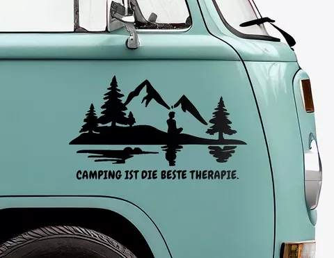 Autoaufkleber Camping ist die beste Therapie