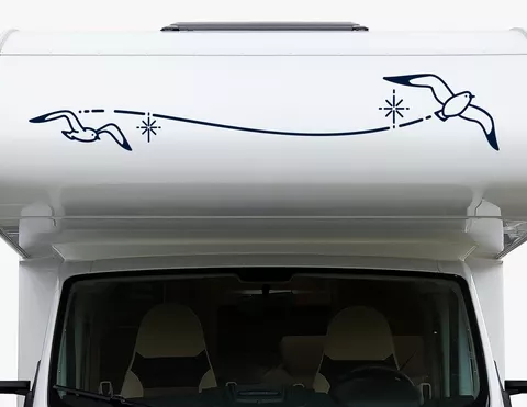 Wohnmobil-Aufkleber Möwenflug am Horizont
