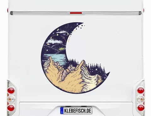 Wohnmobil-Aufkleber Moon & Mountains