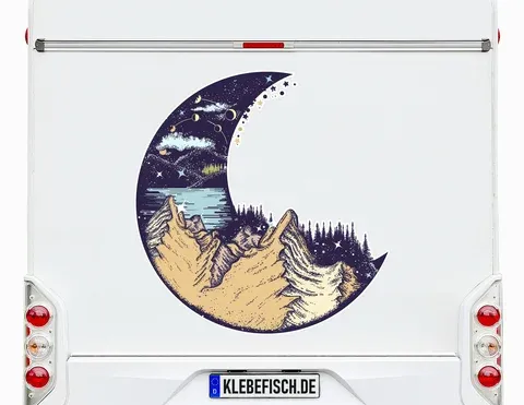 Wohnmobil-Aufkleber Moon & Mountains