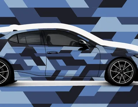 XXL Car-Wrapping Folie BlueGrid