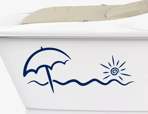 Bootsaufkleber Sonnenschirm & Meeresbrise