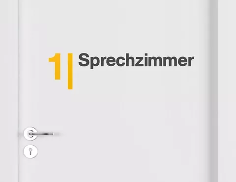Aufkleber Dein Sprechzimmer Design-Dash