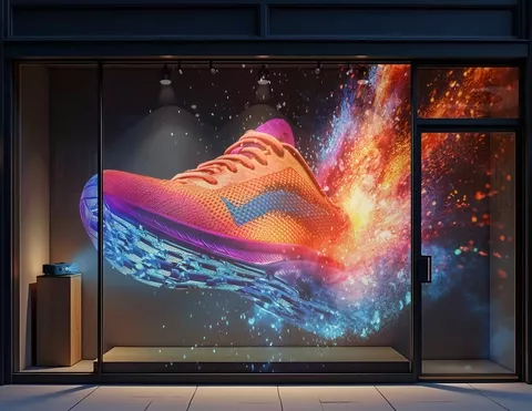 Transparente R&uuml;ckprojektionsfolie f&uuml;r Glasfl&auml;chen