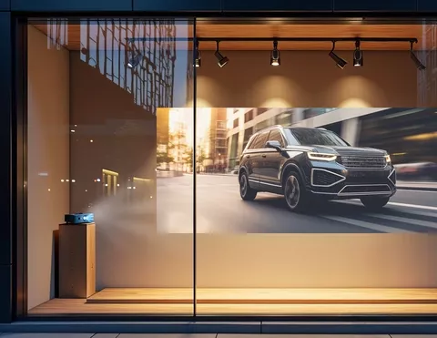 Milchglas-R&uuml;ckprojektionsfolie: Anwendungsbeispiel