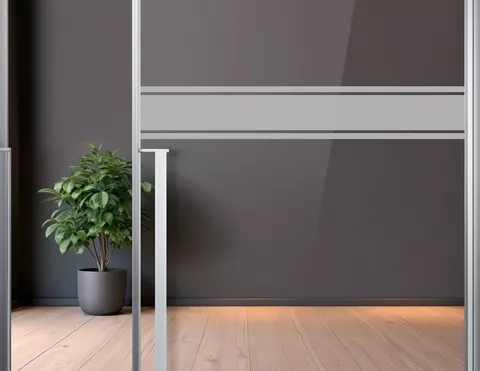 Durchlaufschutz Triple Milchglasfolie silbergrau