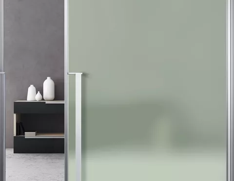 Milchglasfolie Salbeigrün im Zuschnitt