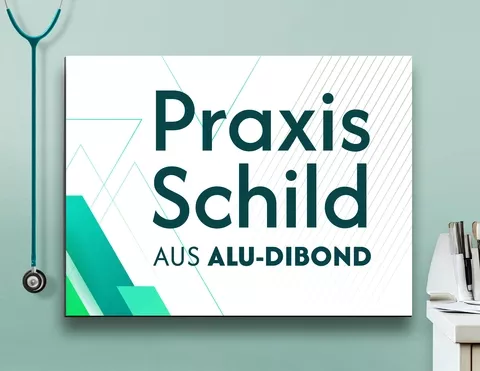 Praxis-Schild aus Alu-Dibond