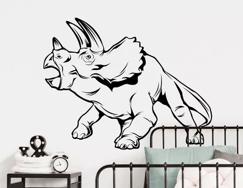 Wandtattoo Triceratops Spiky