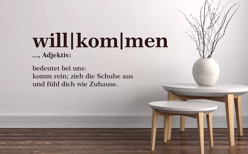 Wandtattoo Willkommen