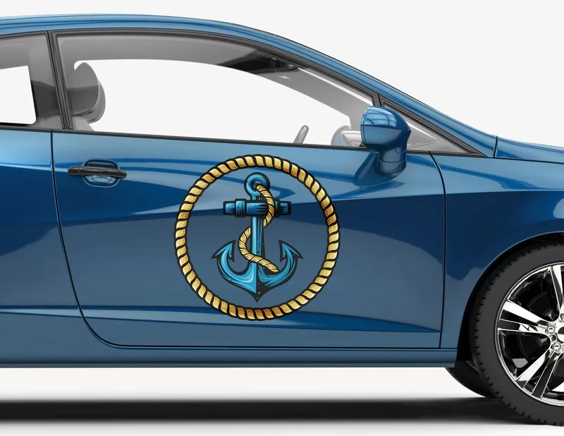Autoaufkleber Anker-Tau-Emblem Autoaufkleber Anker-Tau-Emblem