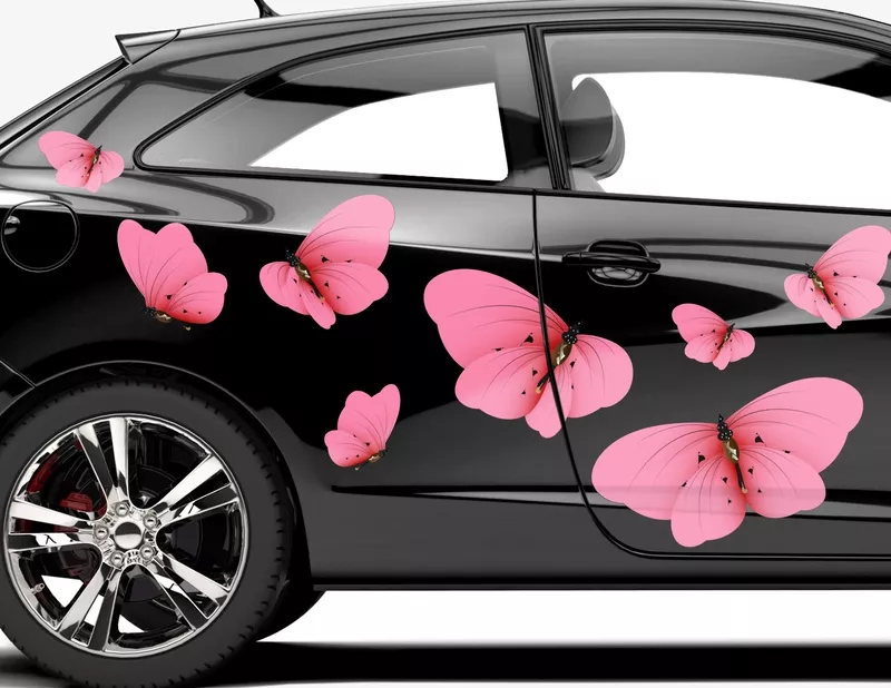 Autoaufkleber Fuchsia Butterflies