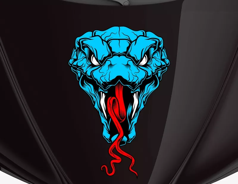 Autoaufkleber Bad Blue Snake Head