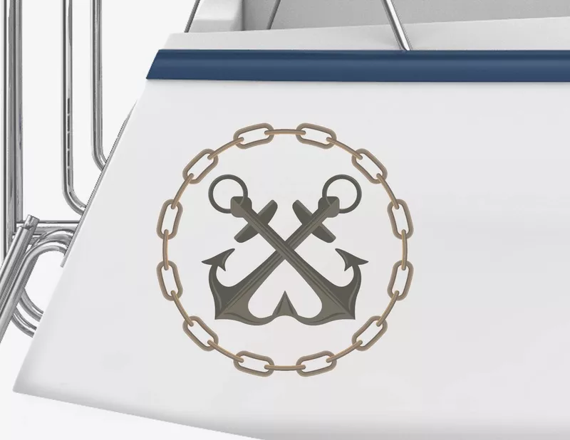 Bootsaufkleber Anker-Kette-Emblem