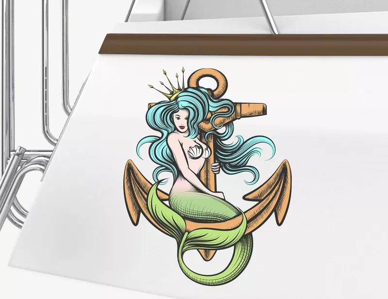 Bootsaufkleber Meerjungfrau Pearlia