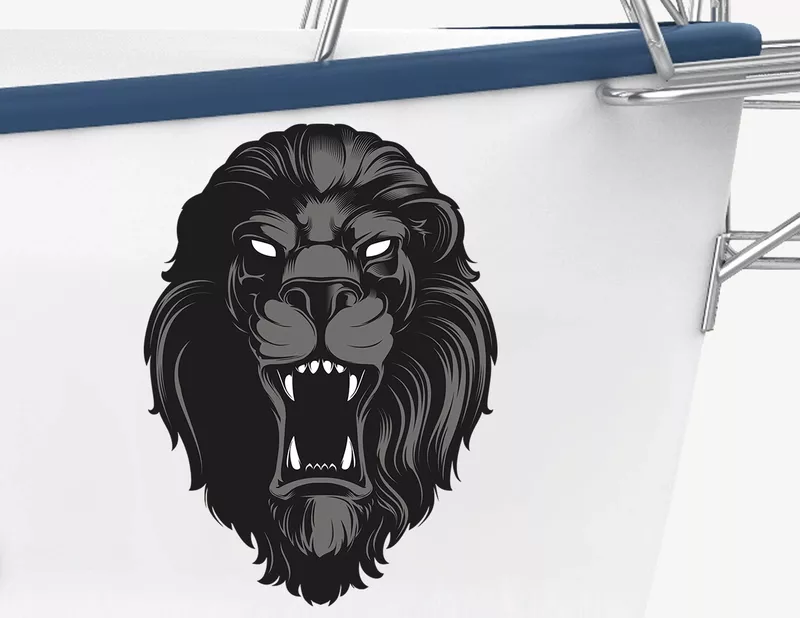 Bootsaufkleber Black Lion Head Bootsaufkleber Black Lion Head