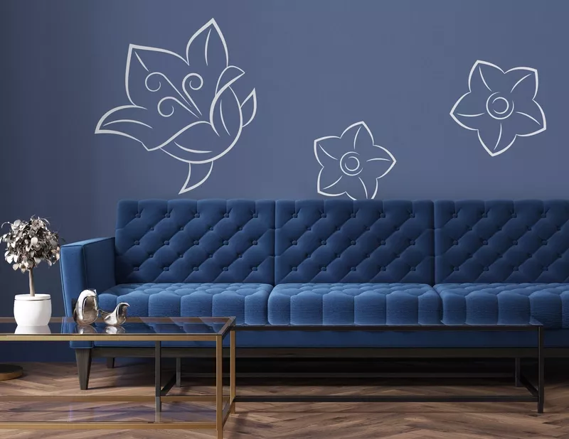 Wandtattoo "Glockenblumen Trio Tilda" - Blüten ganz modern.