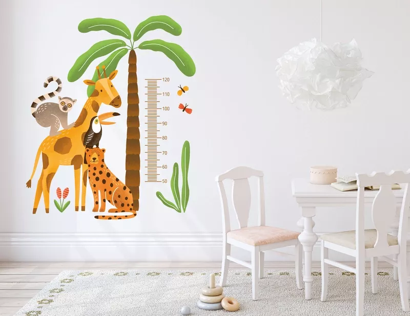 Wandtattoo Messlatte Afrikas Dschungeltiere