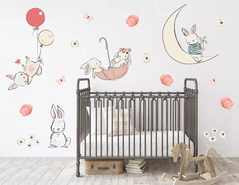 Wandtattoo Hasenfamilie Carrots