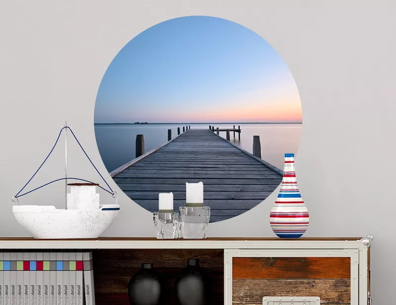 Wandtattoo Steg bei Sonnenuntergang