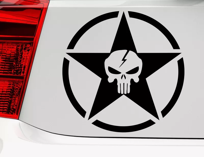 Autoaufkleber Skull Star Autoaufkleber Skull Star