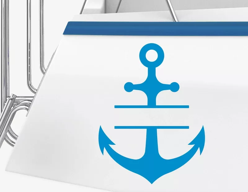 Bootsaufkleber Anker Split