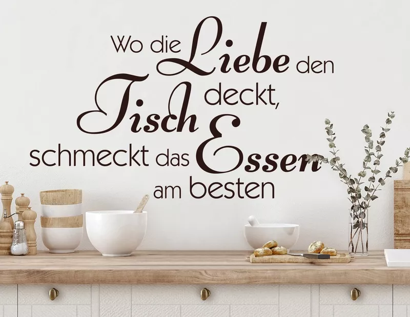 Wandtattoo Liebe deckt den Tisch