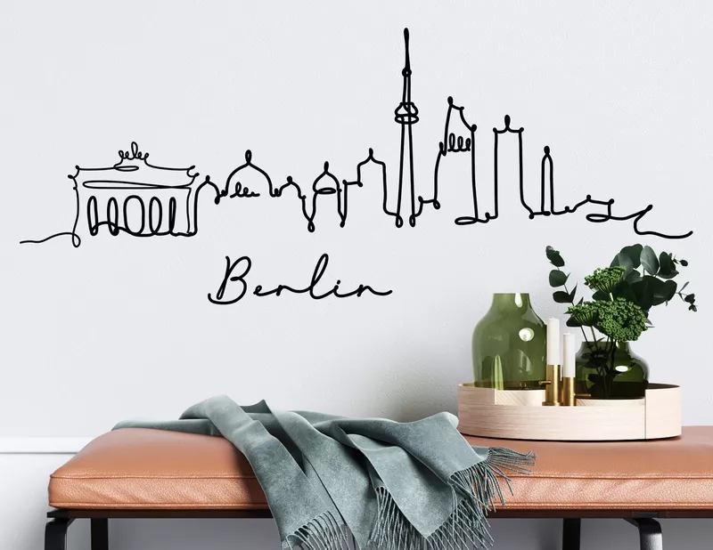 Wandtattoo Line-Art Skyline Berlin