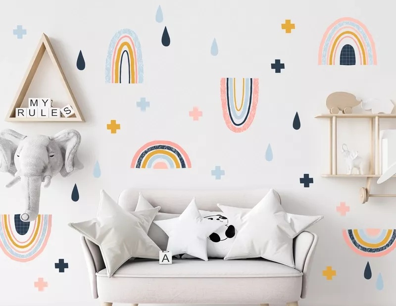 Wandtattoo Scandi-Chic Rainbows