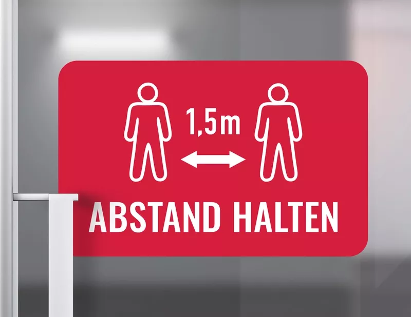 Wandtattoo Abstand halten schützt!