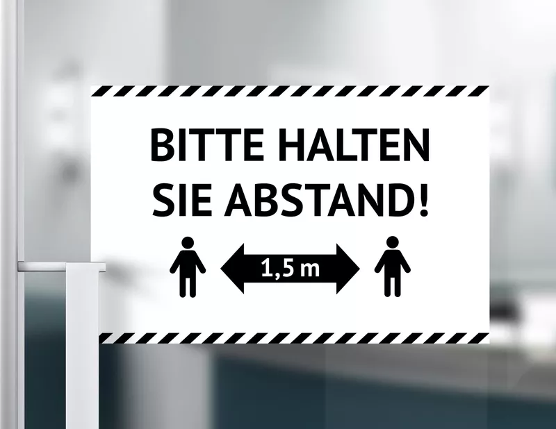 Aufkleber Bitte halten Sie Abstand Aufkleber Bitte halten Sie Abstand
