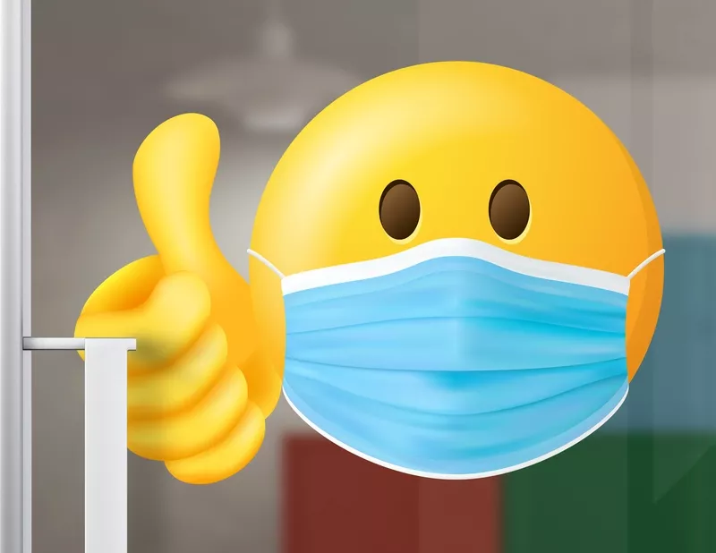 Aufkleber Smiley mit Maske