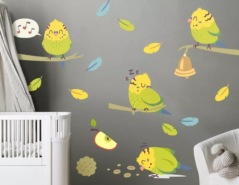 Wandtattoo Wellensittich Willi