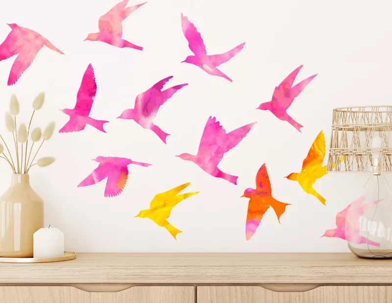 Wandtattoo Color Fantasy Birds