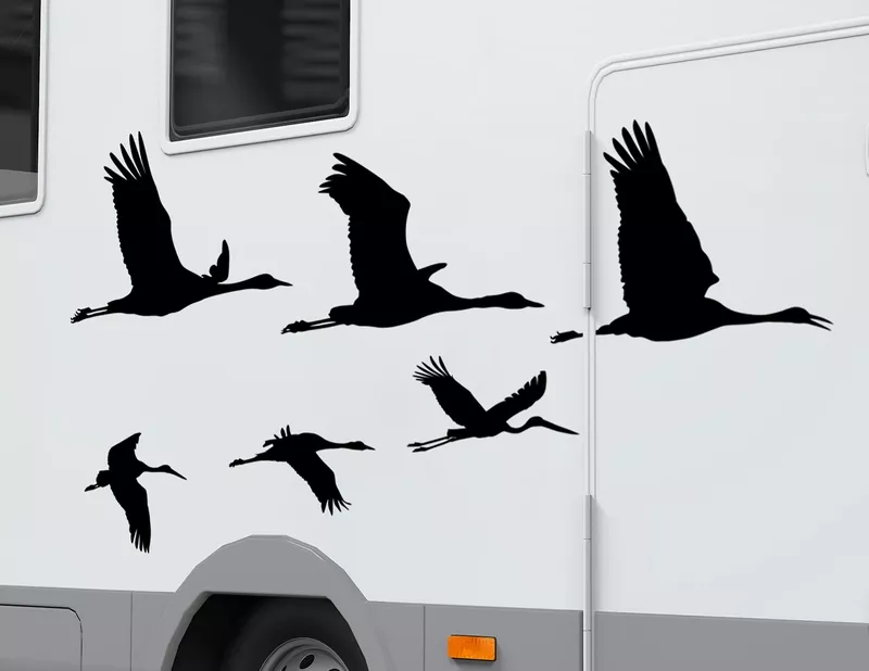 Autoaufkleber Flug der Zugvögel
