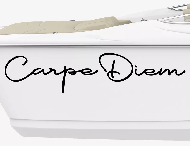 Bootsaufkleber Carpe Diem Lettering Bootsaufkleber Carpe Diem Lettering
