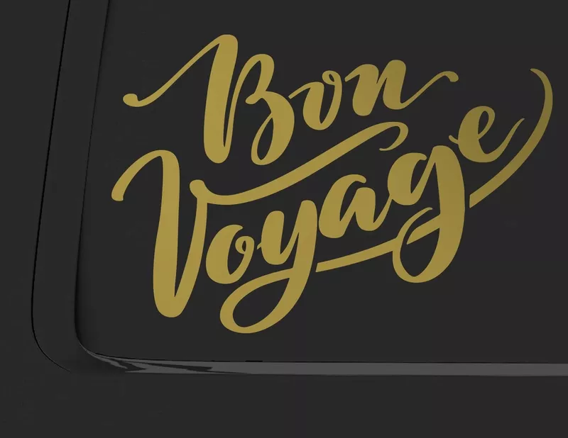 Autoaufkleber Bon Voyage Lettering