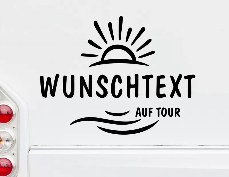 Autoaufkleber Der Sonne entgegen mit Wunschnamen