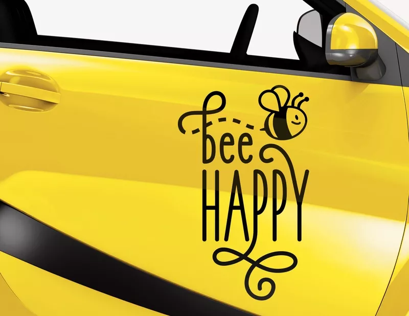 Autoaufkleber Bee Happy Autoaufkleber Bee Happy