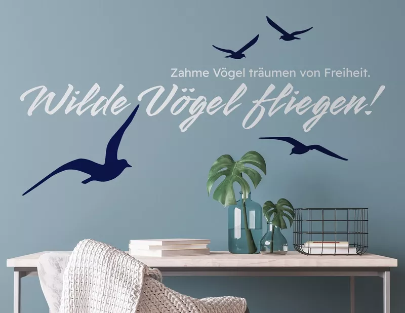 Wandtattoo Wilde Vögel fliegen