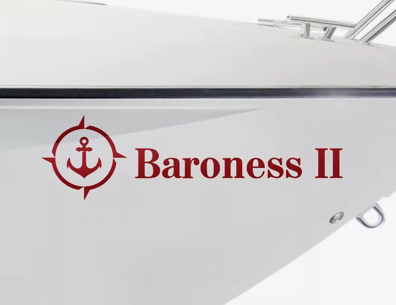 Bootsaufkleber Anker im Kompass