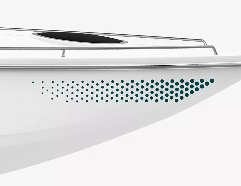 Bootsaufkleber Full Fading Dots