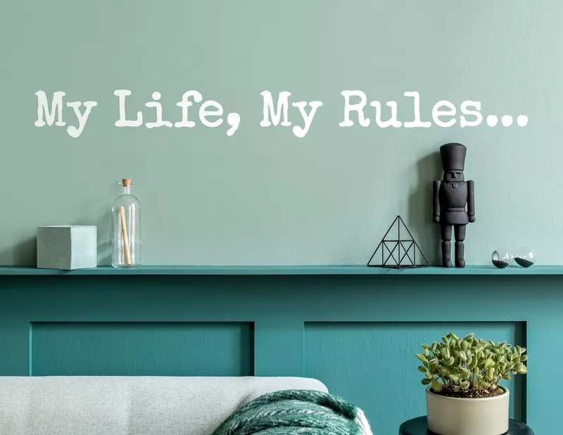 Wandtattoo My Life, My Rules Typewriter